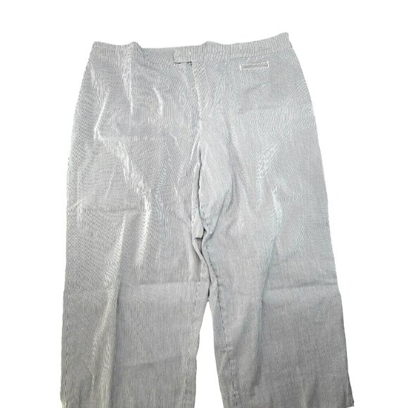 Coldwater Creek Womens Striped Cropped Pants Size 16 Blue & White JJ3907 - Picture 2 of 11